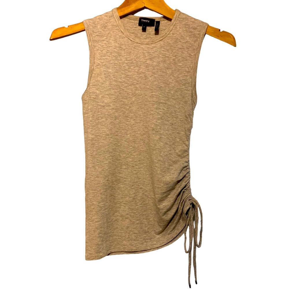 Theory Knit Sleeveless Top - Heather Grey